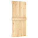 vidaXL Csúszó ajtó Természetes és Fehér 95 x 210 cm Szilárd Fenyőfa