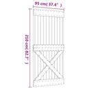 vidaXL Csúszó ajtó Természetes és Fehér 95 x 210 cm Szilárd Fenyőfa