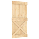 vidaXL Csúszó ajtó Természetes és Fehér 100 x 210 cm Szilárd Fenyőfa