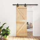 vidaXL Csúszó ajtó Természetes és Fekete 70 x 210 cm Szilárd Fenyőfa