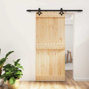 vidaXL Csúszó ajtó Természetes és Fekete 90 x 210 cm Szilárd Fenyőfa