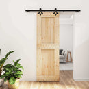 vidaXL Csúszó ajtó Természetes és Fekete 70 x 210 cm Szilárd Fenyőfa