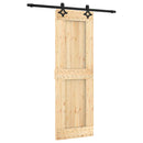 vidaXL Csúszó ajtó Természetes és Fekete 70 x 210 cm Szilárd Fenyőfa