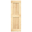 vidaXL Csúszó ajtó Természetes és Fekete 70 x 210 cm Szilárd Fenyőfa