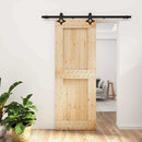 vidaXL Csúszó ajtó Természetes és Fekete 80 x 210 cm Szilárd Fenyőfa