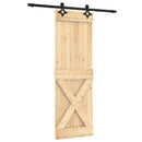 vidaXL Csúszó ajtó Természetes és Fekete 70 x 210 cm Szilárd Fenyőfa