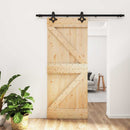 vidaXL Csúszó ajtó Természetes és Fekete 85 x 210 cm Szilárd Fenyőfa
