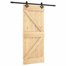 vidaXL Csúszó ajtó Természetes és Fekete 85 x 210 cm Szilárd Fenyőfa