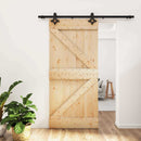 vidaXL Csúszó ajtó Természetes és Fekete 95 x 210 cm Szilárd Fenyőfa