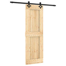 vidaXL Csúszó ajtó Természetes és Fekete 70 x 210 cm Szilárd Fenyőfa