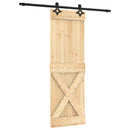 vidaXL Csúszó ajtó Természetes és Fekete 70 x 210 cm Szilárd Fenyőfa