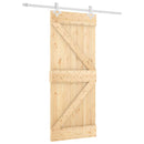 vidaXL Csúszó ajtó Természetes és Fehér 85 x 210 cm Szilárd Fenyőfa