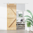vidaXL Csúszó ajtó Természetes és Fehér 80 x 210 cm Tömör Fenyőfa