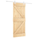 vidaXL Csúszó ajtó Természetes és Fehér 80 x 210 cm Tömör Fenyőfa
