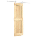 vidaXL Csúszó ajtó Természetes és Fehér 70 x 210 cm Szilárd Fenyőfa