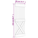 vidaXL Csúszó ajtó Természetes és Fehér 80 x 210 cm Szilárd Fenyőfa