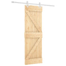 vidaXL Csúszó ajtó Természetes és Fehér 70 x 210 cm Szilárd Fenyőfa