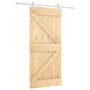 vidaXL Csúszó ajtó Természetes és Fehér 95 x 210 cm Szilárd Fenyőfa