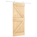 vidaXL Csúszó ajtó Természetes és Fehér 80 x 210 cm Tömör Fenyőfa