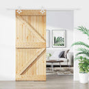 vidaXL Csúszó ajtó Természetes és Fehér 100 x 210 cm Tömör Fenyőfa