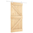 vidaXL Csúszó ajtó Természetes és Fehér 100 x 210 cm Tömör Fenyőfa