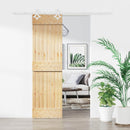 vidaXL Csúszó ajtó Természetes és Fehér 70 x 210 cm Szilárd Fenyőfa