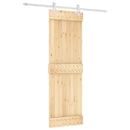 vidaXL Csúszó ajtó Természetes és Fehér 70 x 210 cm Szilárd Fenyőfa