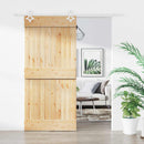 vidaXL Csúszó ajtó Természetes és Fehér 90 x 210 cm Szilárd Fenyőfa