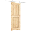 vidaXL Csúszó ajtó 80 x 210 cm Szilárd Fenyőfa (Nem Kezelt)