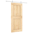 vidaXL Csúszó ajtó Természetes és Fehér 90 x 210 cm Szilárd Fenyőfa