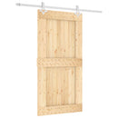 vidaXL Csúszó ajtó Természetes és Fehér 100 x 210 cm Szilárd Fenyőfa