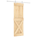vidaXL Csúszó ajtó Természetes és Fehér 70 x 210 cm Szilárd Fenyőfa