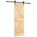 vidaXL Csúszó ajtó Természetes és Fekete 70 x 210 cm Szilárd Fenyőfa
