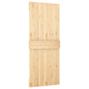 vidaXL Csúszó ajtó Természetes és Fekete 85 x 210 cm Szilárd Fenyőfa