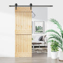 vidaXL Csúszó ajtó Természetes és Fekete 70 x 210 cm Szilárd Fenyőfa