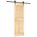 vidaXL Csúszó ajtó Természetes és Fekete 70 x 210 cm Szilárd Fenyőfa