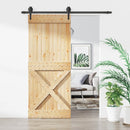 vidaXL Csúszó ajtó Természetes és Fekete 85 x 210 cm Szilárd Fenyőfa