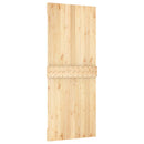 vidaXL Csúszó ajtó Természetes és Fekete 85 x 210 cm Szilárd Fenyőfa