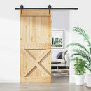 vidaXL Csúszó ajtó Természetes és Fekete 90 x 210 cm Szilárd Fenyőfa