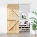 vidaXL Csúszó ajtó Természetes és Fehér 85 x 210 cm Szilárd Fenyőfa