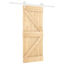 vidaXL Csúszó ajtó Természetes és Fehér 85 x 210 cm Szilárd Fenyőfa