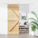 vidaXL Csúszó ajtó Természetes és Fehér 80 x 210 cm Tömör Fenyőfa