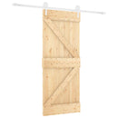 vidaXL Csúszó ajtó Természetes és Fehér 80 x 210 cm Tömör Fenyőfa