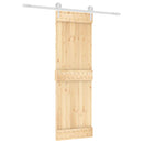 vidaXL Csúszó ajtó Természetes és Fehér 70 x 210 cm Szilárd Fenyőfa