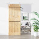 vidaXL Csúszó ajtó Természetes és Fehér 80 x 210 cm Szilárd Fenyőfa
