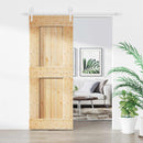 vidaXL Csúszó ajtó Természetes és Fehér 80 x 210 cm Szilárd Fenyőfa