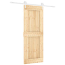 vidaXL Csúszó ajtó Természetes és Fehér 80 x 210 cm Szilárd Fenyőfa