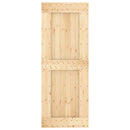 vidaXL Csúszó ajtó Természetes és Fehér 80 x 210 cm Szilárd Fenyőfa