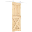 vidaXL Csúszó ajtó Természetes és Fehér 70 x 210 cm Szilárd Fenyőfa
