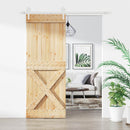 vidaXL Csúszó ajtó Természetes és Fehér 80 x 210 cm Szilárd Fenyőfa